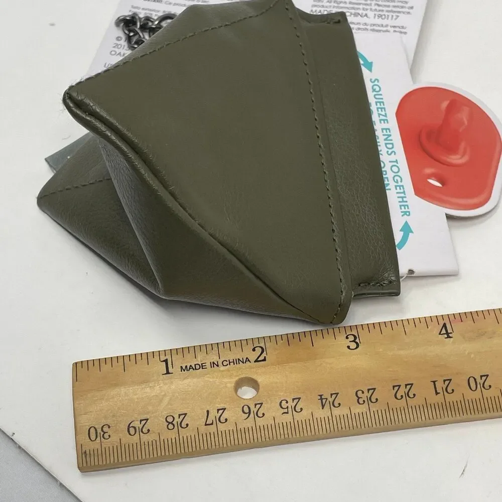 NEW JJ Cole Pacifier Pod - Olive Green - Baby Pouch Holder w/ Chain & Latch Hook